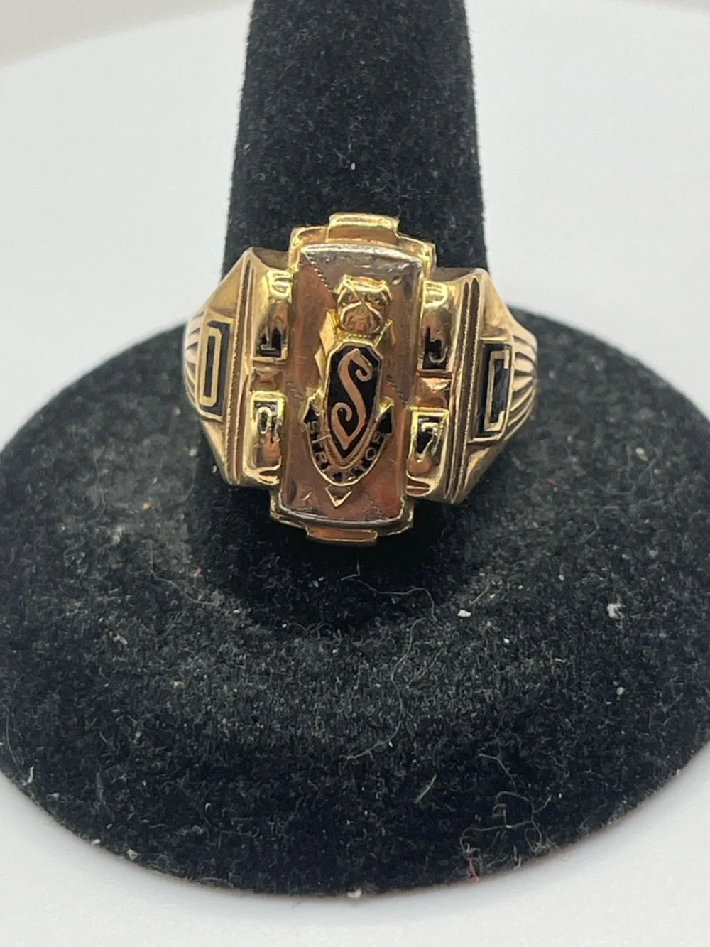 VTG 1957 High School 10k yellow gold 10.13 grams Class Ring Size 10 - Picture 7 of 9